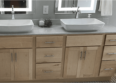 Two bathroom sink with vanity