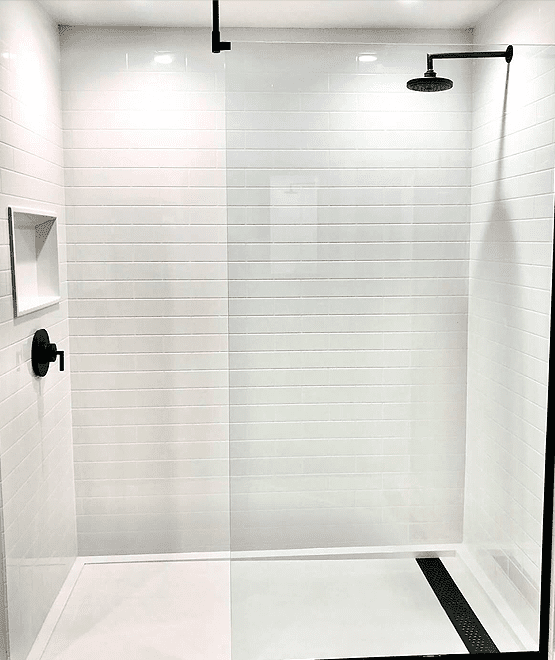 Black and white shower design